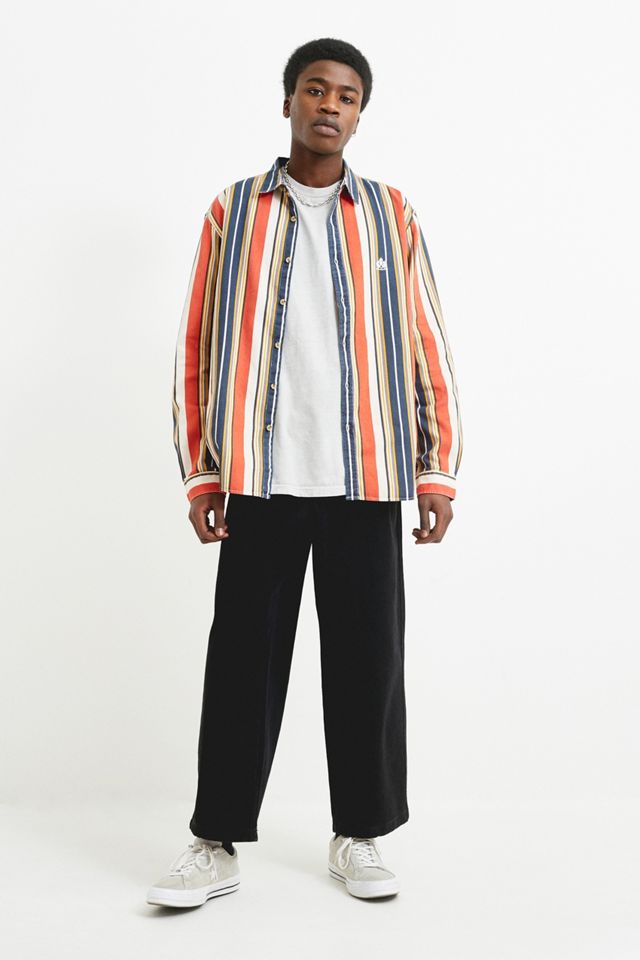 UO Vintage-Inspired Ecru Stripe Camisa de manga larga #2