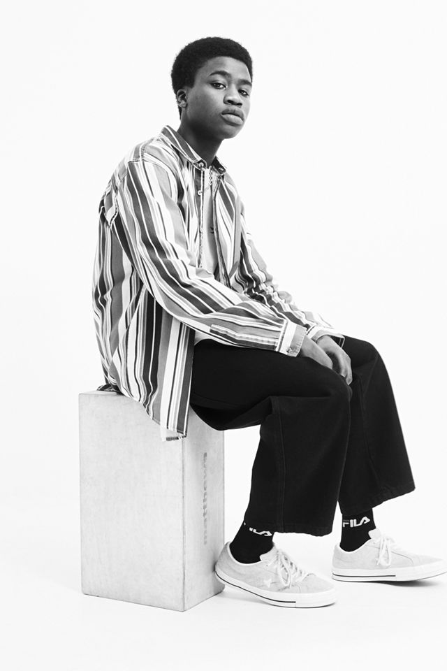 UO Vintage-Inspired Ecru Stripe Camisa de manga larga #3