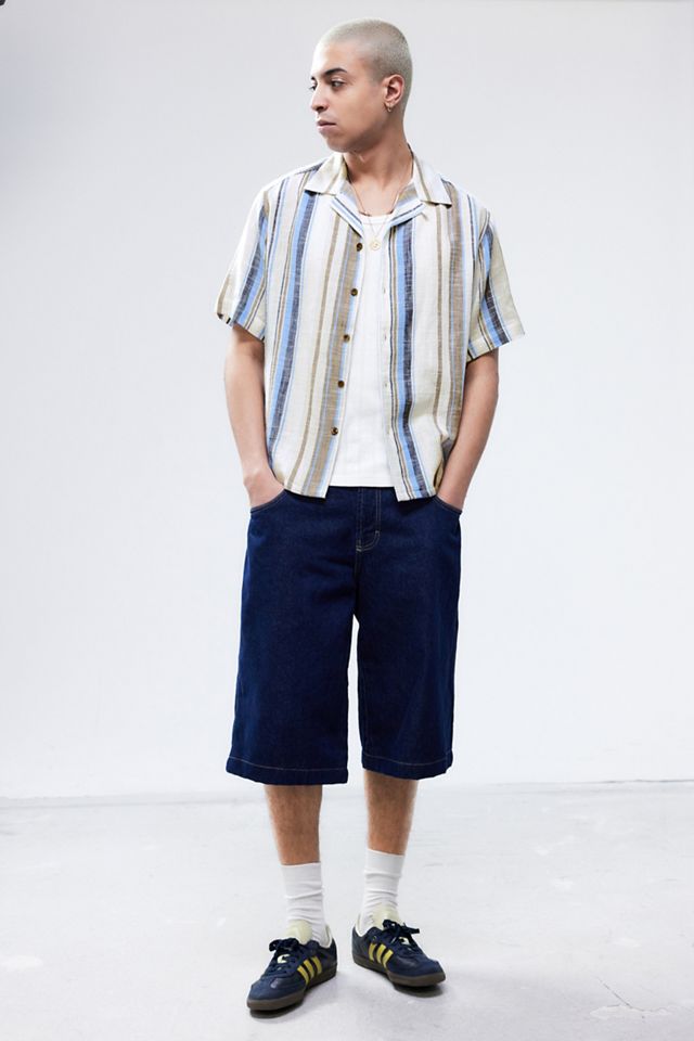UO Blue Stripe Gauze Short-Sleeved Shirt #2