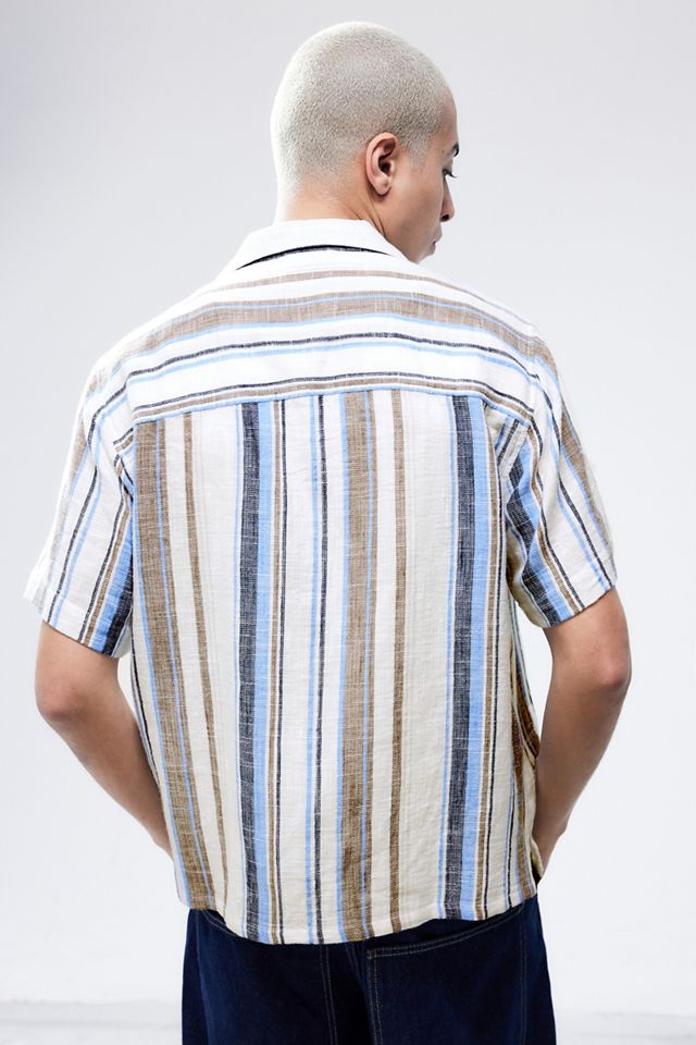 UO Blue Stripe Gauze Short-Sleeved Shirt #3