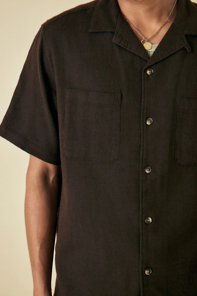 BDG Brown Gauze Short-Sleeved Shirt #1