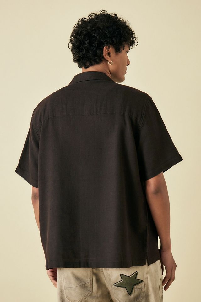 BDG Brown Gauze Short-Sleeved Shirt #3