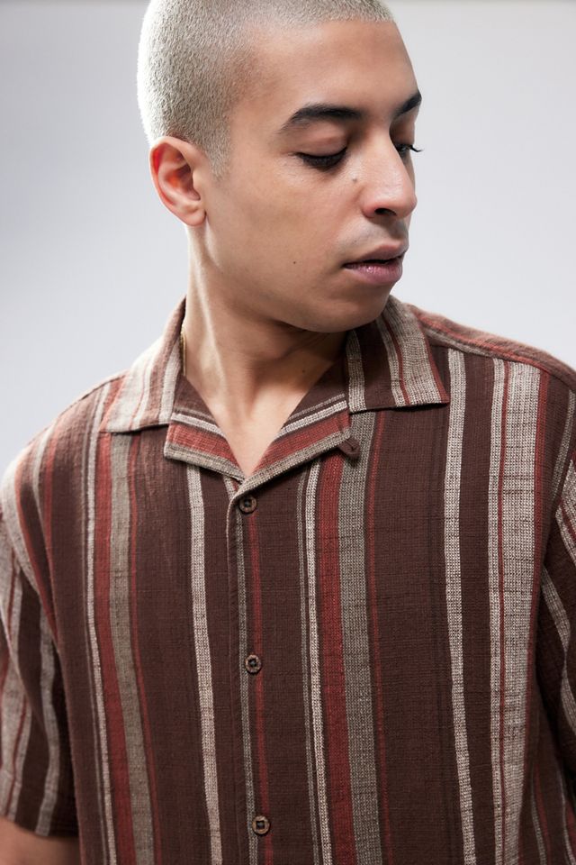 UO Striped Gauze Short-Sleeved Shirt #1