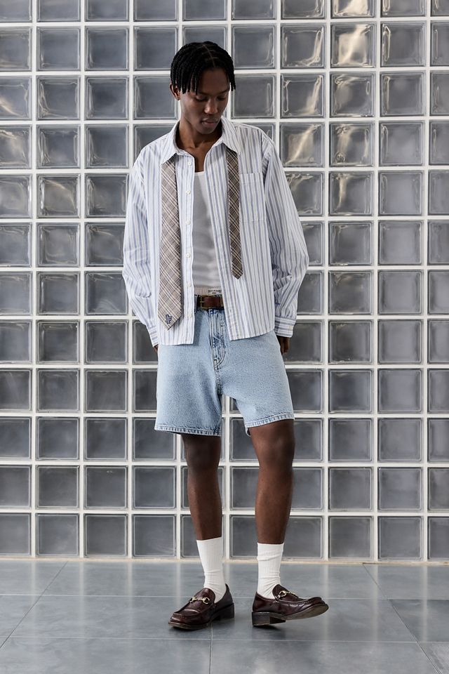 Chemise à rayures de popeline blanche Loom Nolan #1