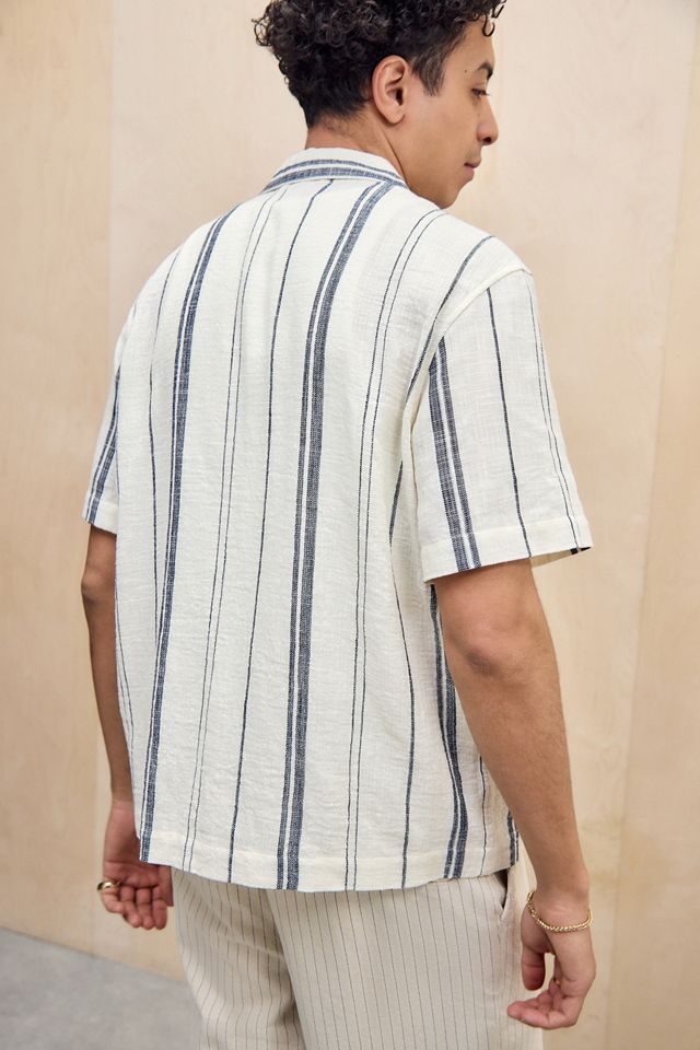 BDG White & Navy Nico Stripe Shirt #3