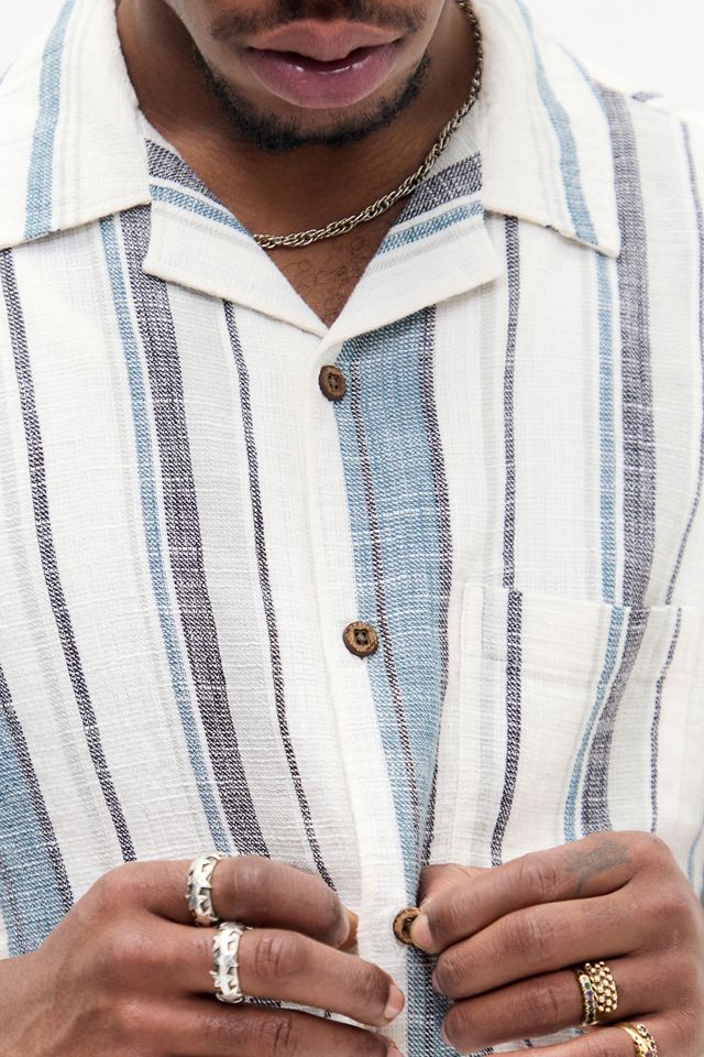 BDG White & Dark Teal Stripe Shirt #2