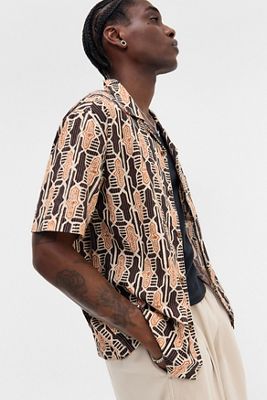 Ayker Schwarzes Hemd mit geometrischem Muster