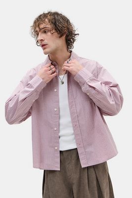 Chemise Ed Hardy Homme - Manches Longues - Taille M - Rose épingle Rayée Crânes - Très Bon état