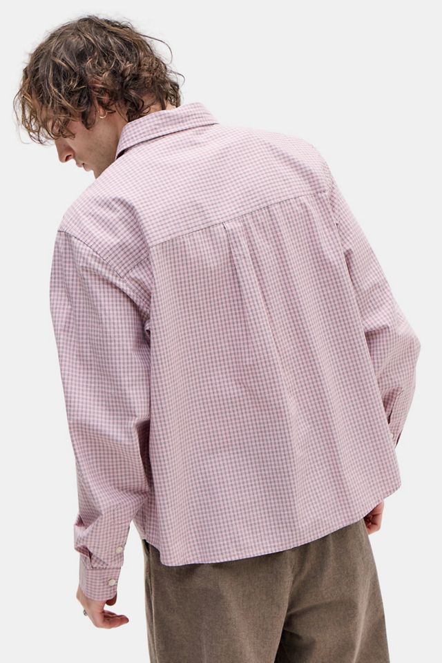 Loom Pink Nolan Check Long Sleeve Poplin Shirt | Urban Outfitters UK