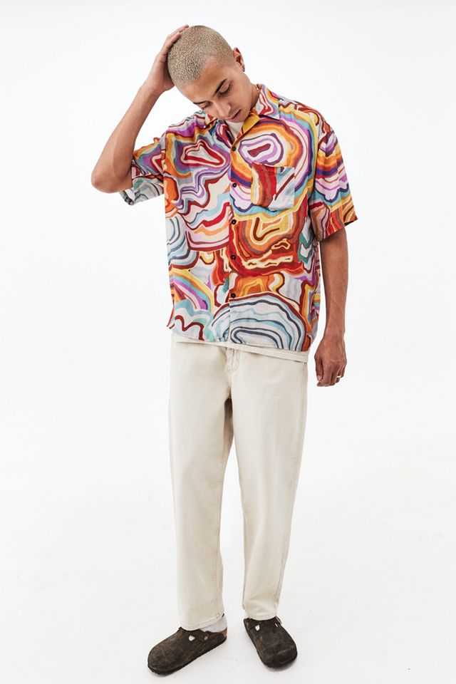 Jaded London Abstract 70s Print Shirt #2