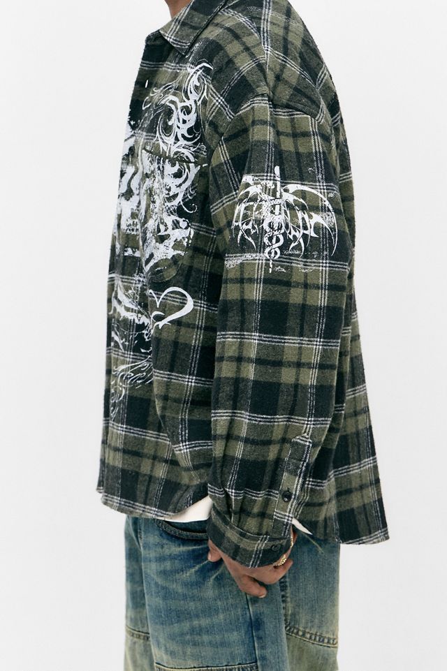 Jaded London Seized Flannel Shirt | Urban Outfitters UK