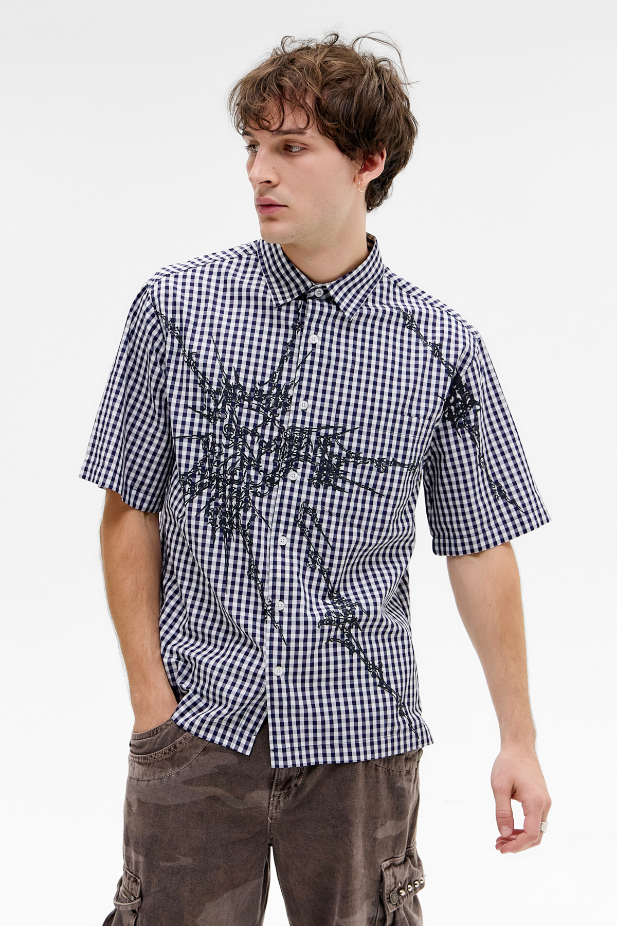 Jaded London Blue Atom Checked Shirt