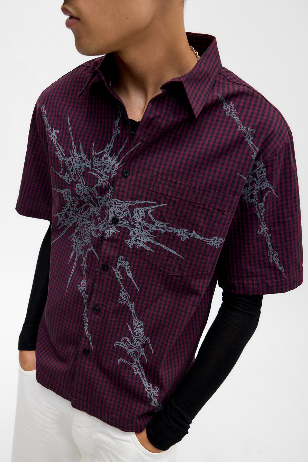 Jaded London Red Atom Checked Shirt