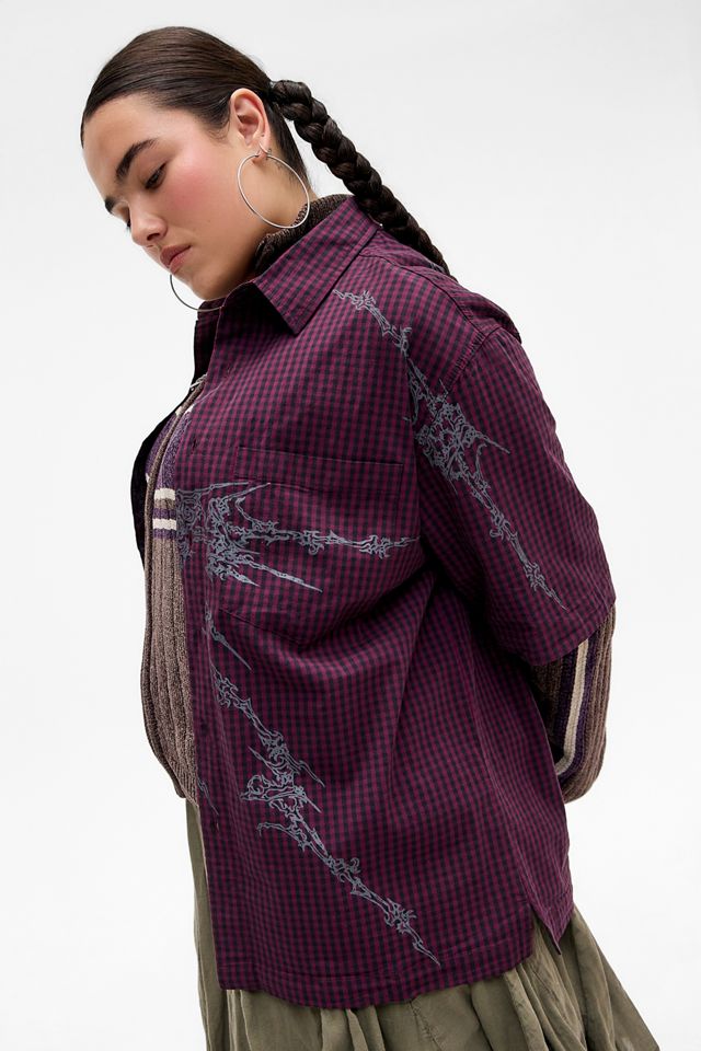 Jaded London Red Atom Checked Shirt | Urban Outfitters UK