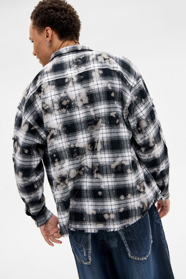 Jaded London Burnout Plaid Shirt | Urban Outfitters UK