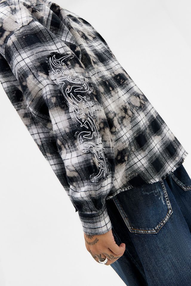 Jaded London Burnout Plaid Shirt | Urban Outfitters UK
