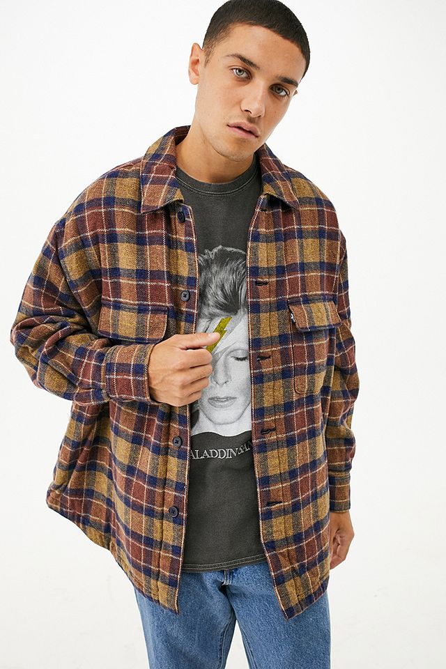Levi's Made & Crafted Amuska Plaid Filled Shacket | Urban Outfitters UK