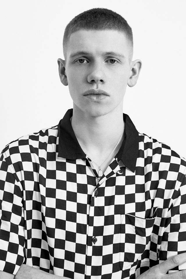 Vans Black and White Checkerboard Short-Sleeve Viscose Shirt #1