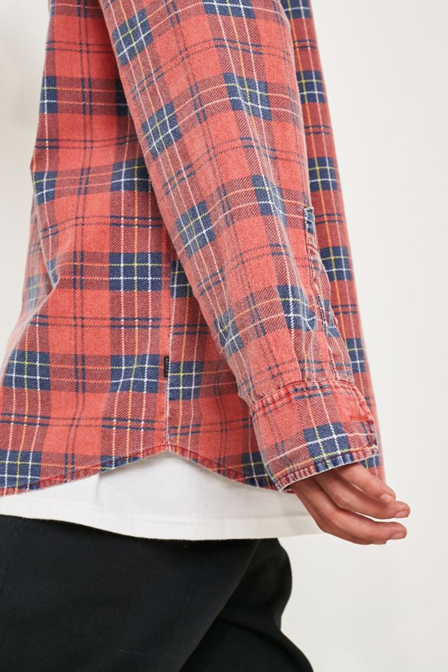 Rolla’s Red Lennox Checked Long-Sleeve Shirt | Urban Outfitters UK