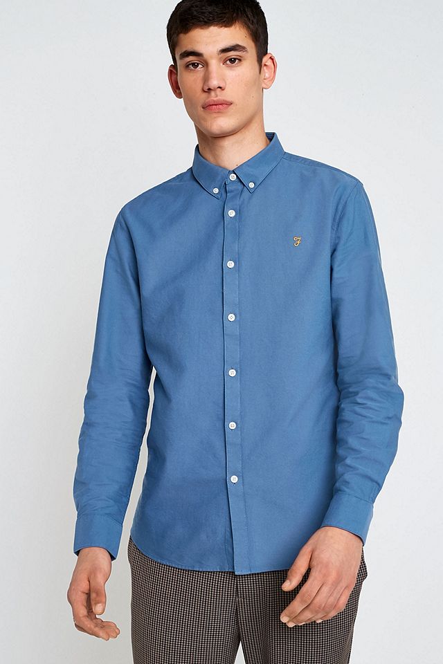 Farah Brewer Saxe Long-Sleeve Shirt | Urban Outfitters UK