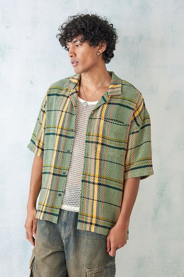 BDG Green Check Short Sleeve Shirt | Urban Outfitters UK