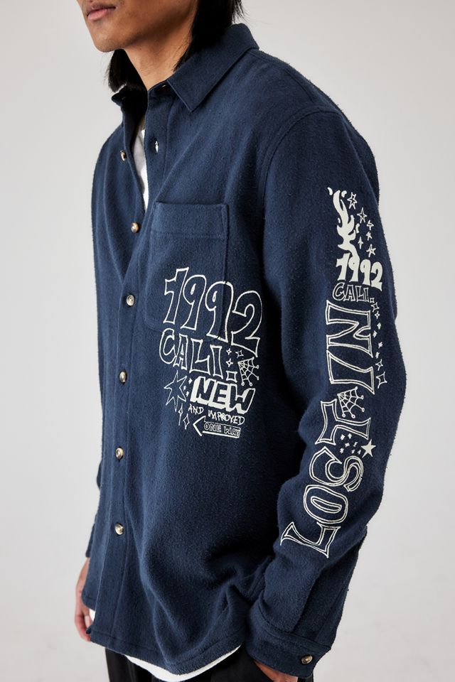 BDG Brushed Twill Navy Doodle Shirt #1