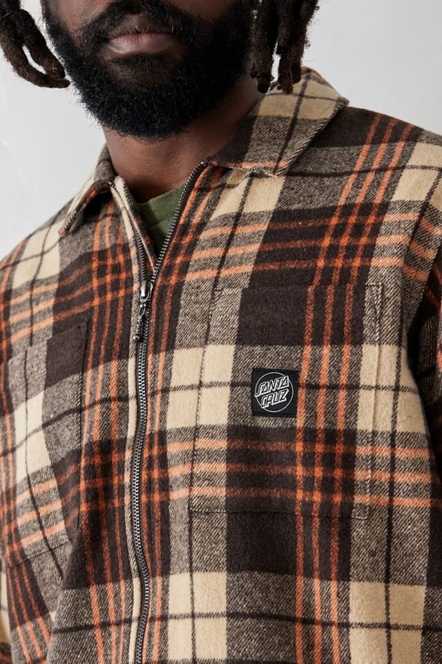 Santa Cruz UO Exclusive Brown Check El Jefe Shirt | Urban