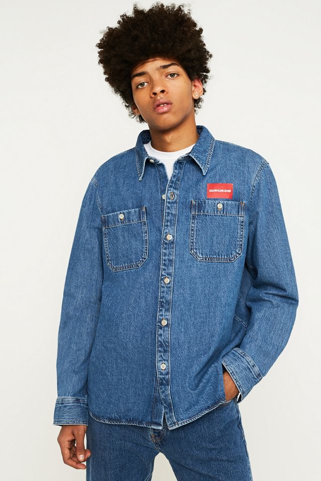Calvin Klein Jeans Mid Stone Long-Sleeve Uniform Shirt