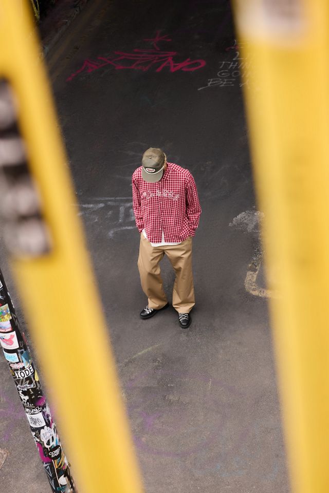 XLARGE Red Check Patch Logo Shirt #1