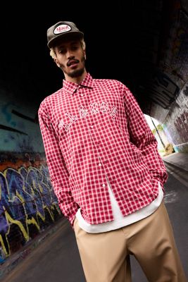 XLARGE Red Check Patch Logo Shirt