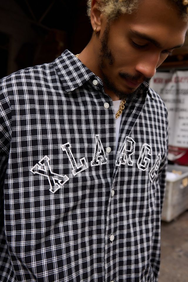 XLARGE Schwarz Kariertes Logo-Hemd #2