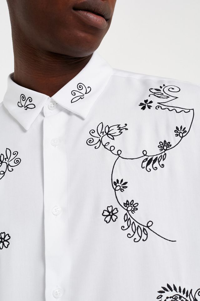 Loom Carter White Long-Sleeve Embroidery Shirt #2