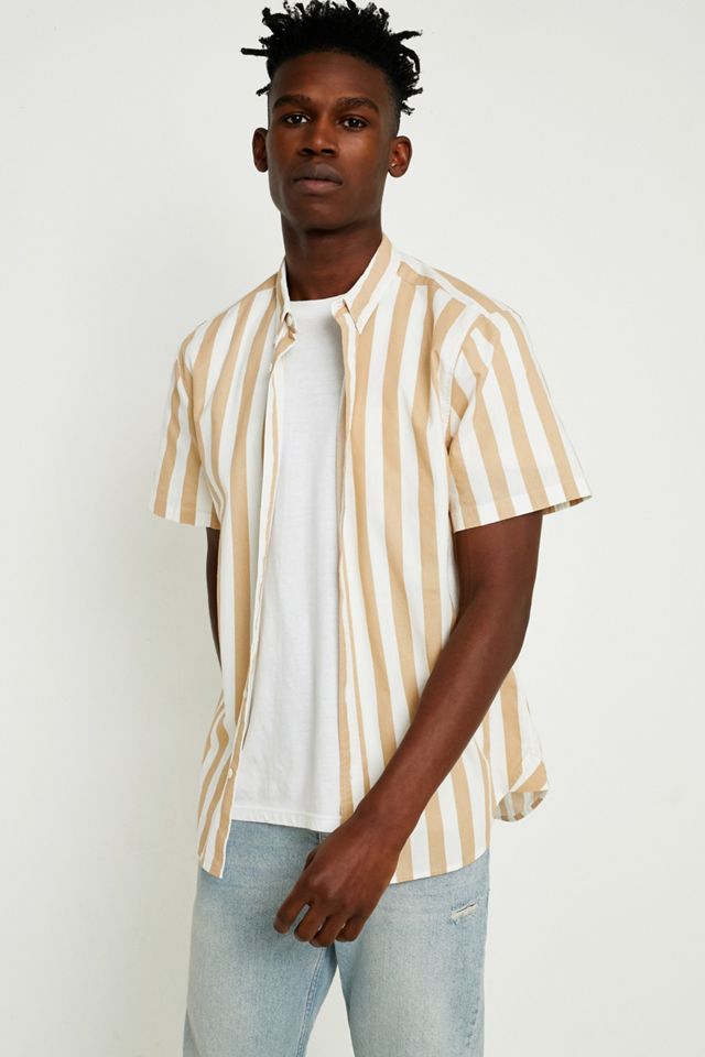 UO Preppy Stripe Sand Short-Sleeve Shirt #4