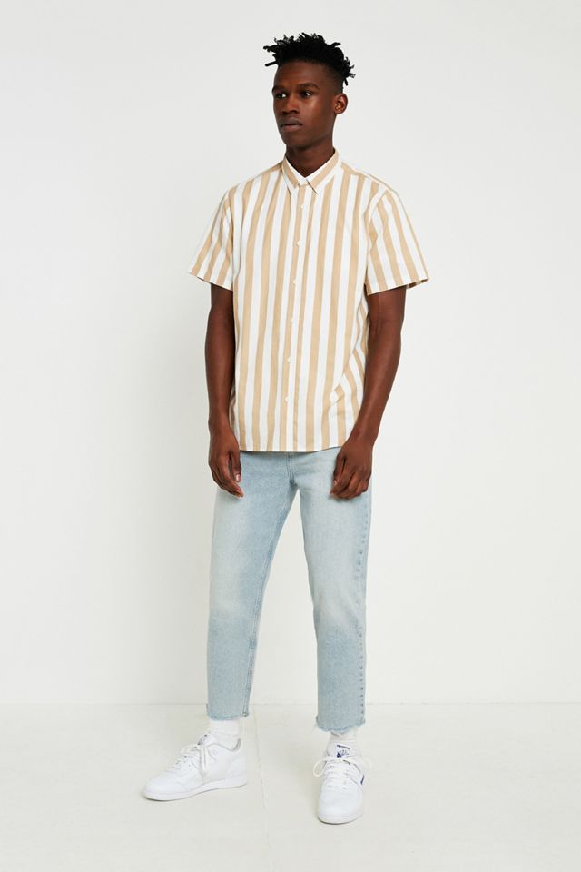 UO Preppy Stripe Sand Short-Sleeve Shirt #5