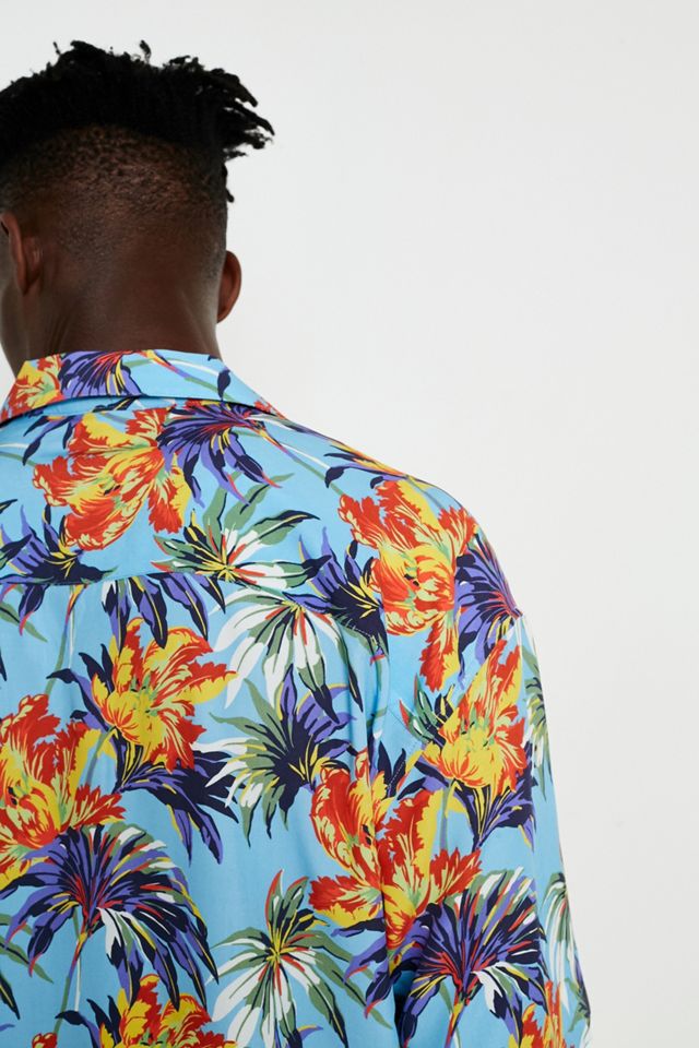 Loom Blue Floral Oversized Revere Collar Shirt #5
