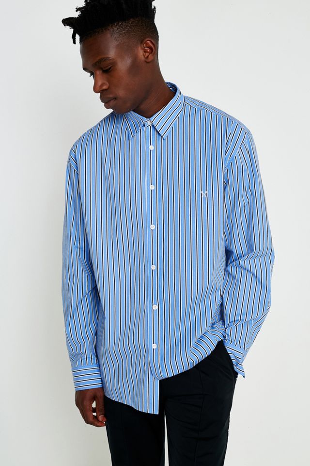 UO Business Stripe Blue Long-Sleeve Shirt #1