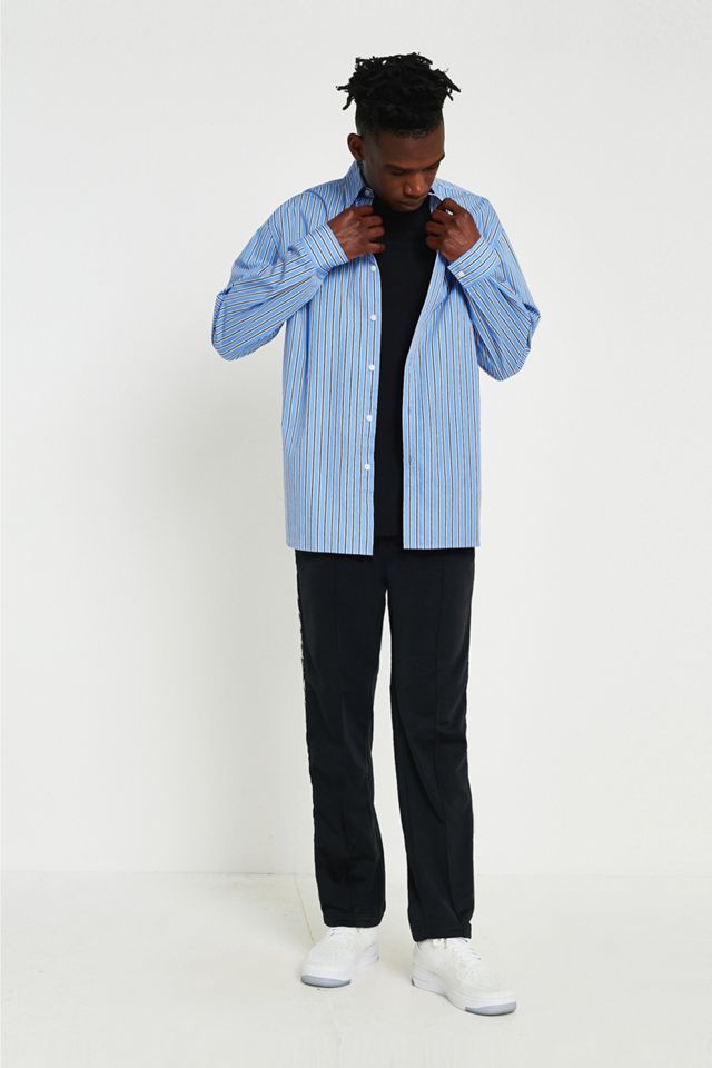 UO Business Stripe Blue Long-Sleeve Shirt #3