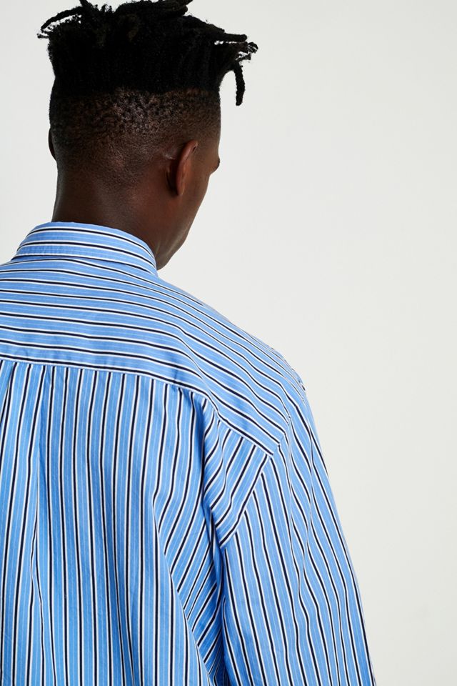 UO Business Stripe Blue Long-Sleeve Shirt #4