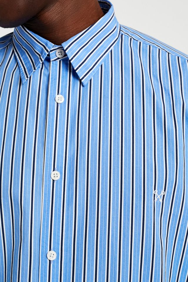 UO Business Stripe Blue Long-Sleeve Shirt #5