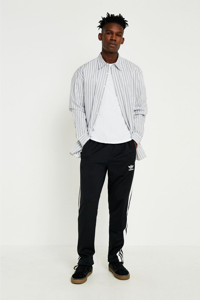 UO Business Stripe White Long-Sleeve Shirt #1