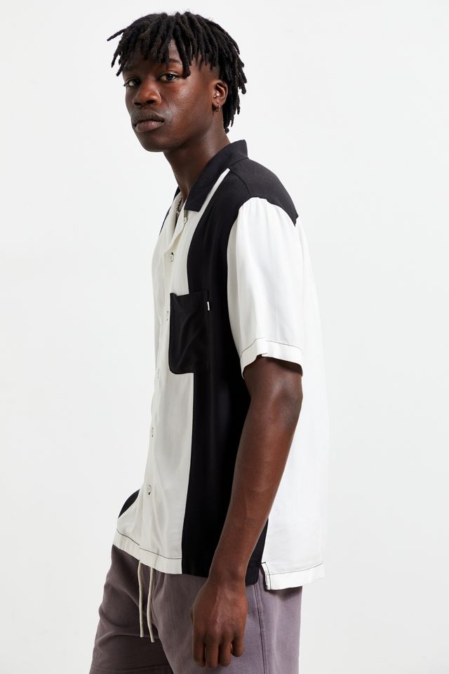 Standard Cloth Black & White Short Sleeve Bowling Shirt #1