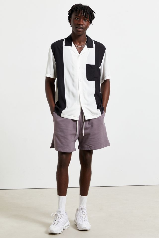 Standard Cloth Black & White Short Sleeve Bowling Shirt #2
