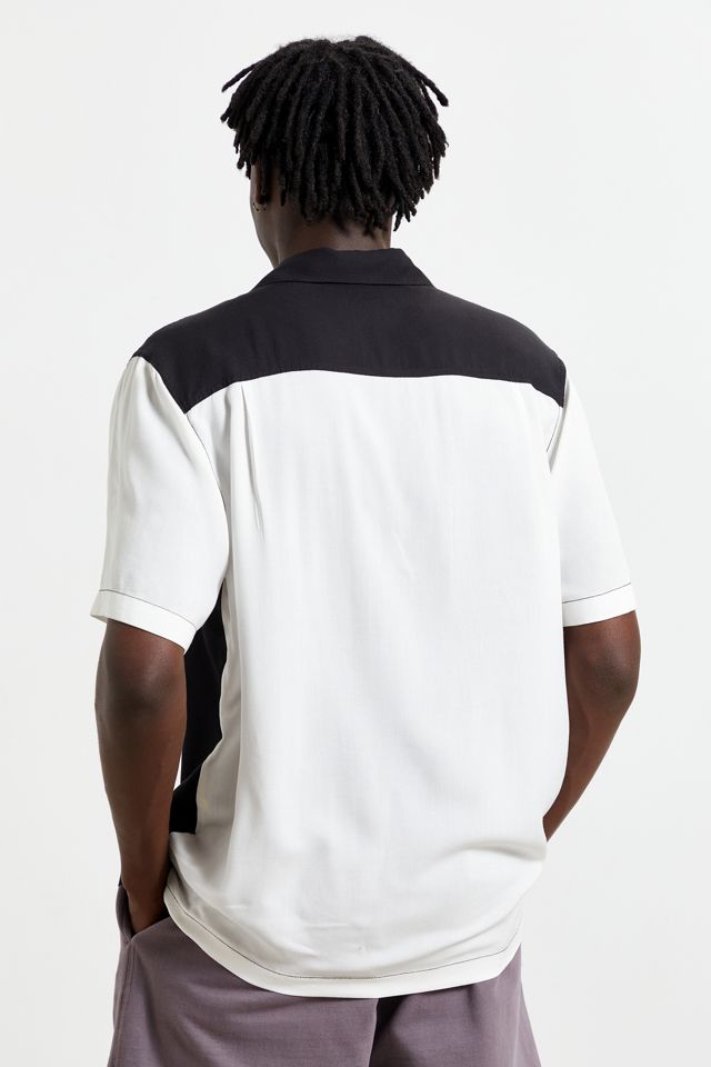 Standard Cloth Black & White Short Sleeve Bowling Shirt #3