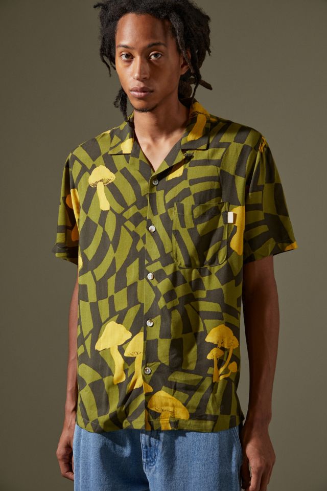 UO Green Warped Mushroom Shirt | Urban Outfitters UK