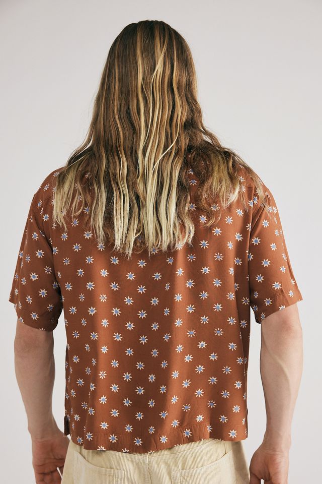 UO Jamie Rayon Cropped Button-Down Shirt #3