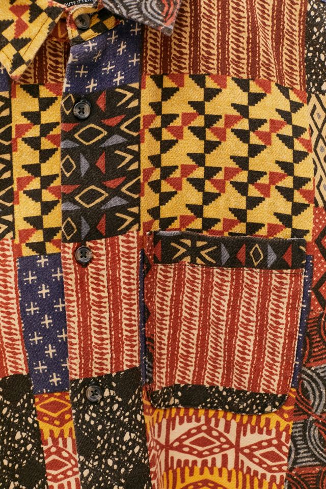 UO - Chemise à manches longues multicolore à imprimé géométrique #1