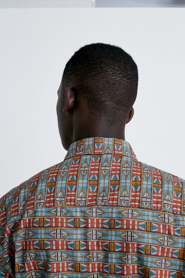 UO Abstract Print Striped Long-Sleeve Shirt #1