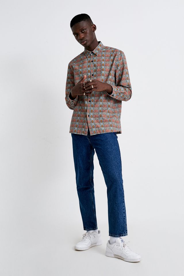 UO Abstract Print Striped Long-Sleeve Shirt #2