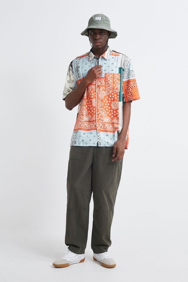 UO Patchwork Print Short-Sleeve Linen Shirt #2