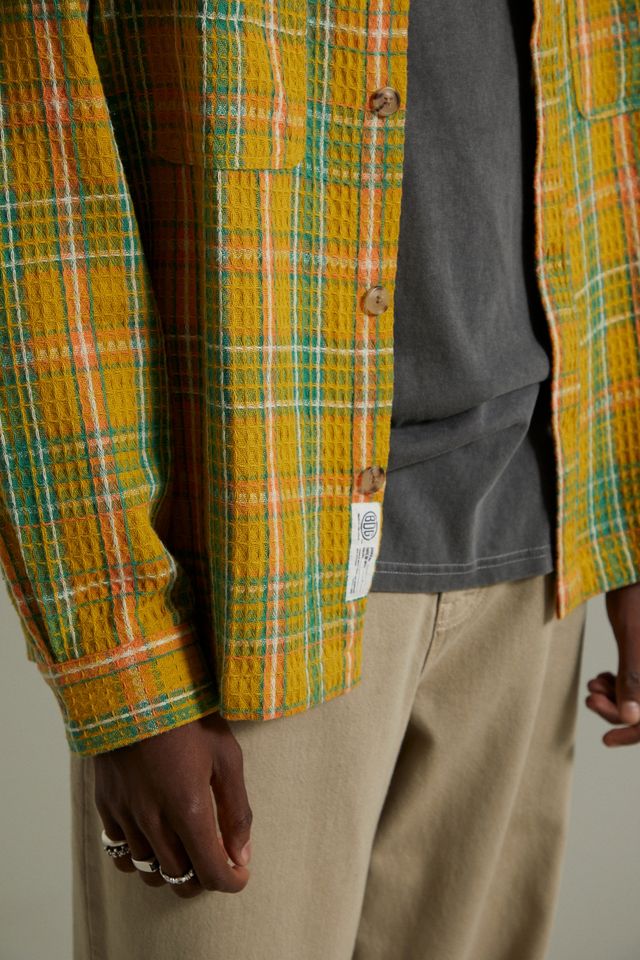 BDG Yellow Waffle Check Print Sobre camisa #2